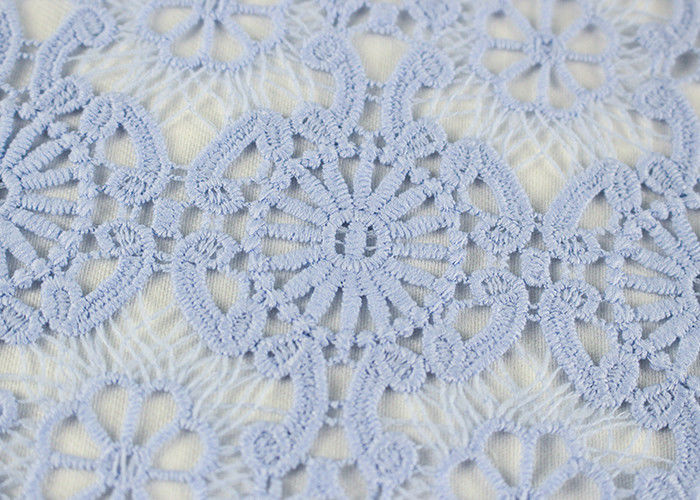 Guipure Dying Lace Fabric With Floral Water Soluble Lace Design For Dress Factory