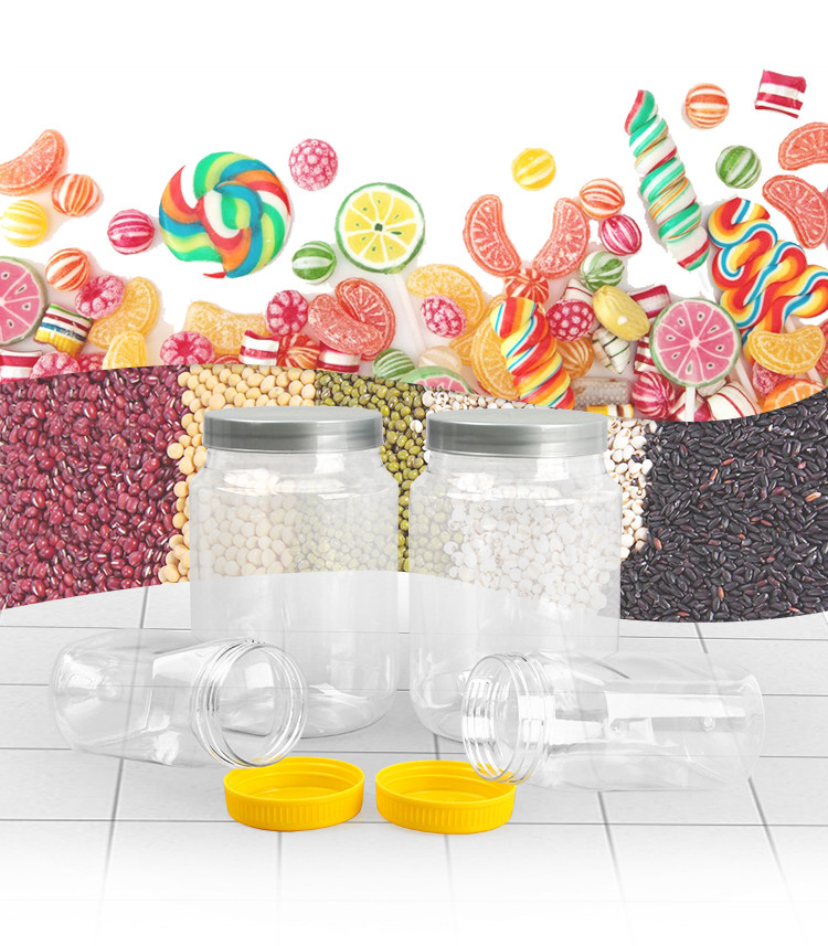 Large Transparent Plastic Jam Bottle Candy Plastic Screw Top Containers