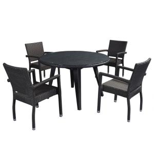 China Black 1.2mm Thickness Aluminum Tube Outdoor Table Chairs wholesale