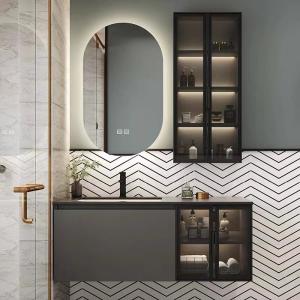 China Top Carrara Bathroom Vanity Units Curved White Genuine Marble Color wholesale