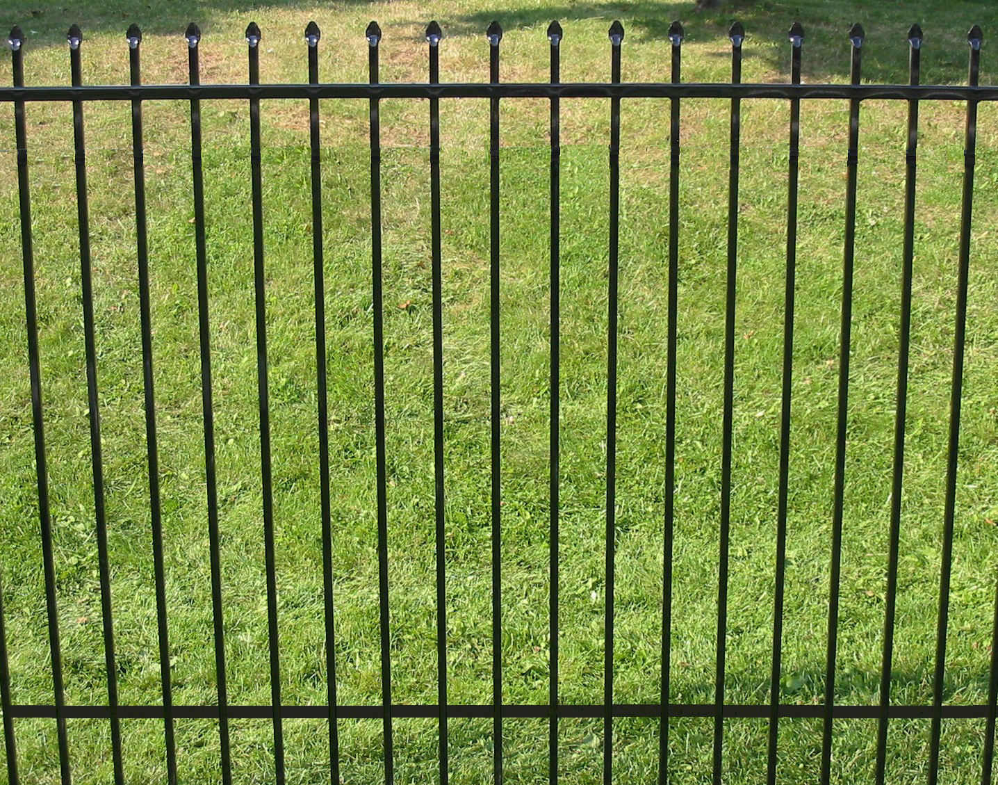 Decorative Wrought Iron Fence Panels , H2.1m 3 Rail Metal Fence