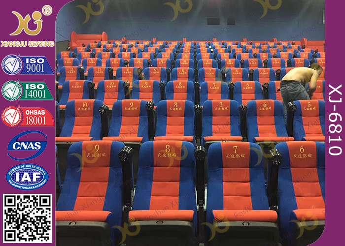 PP Armrest With Cup holder Theatre Seating Chair Can Be Push Back