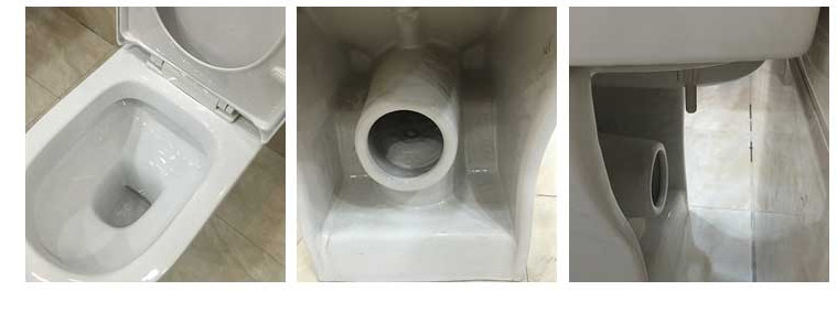Bathroom European Washdown Toilet , Floor Mounted Two-piece Ceramic Toilet
