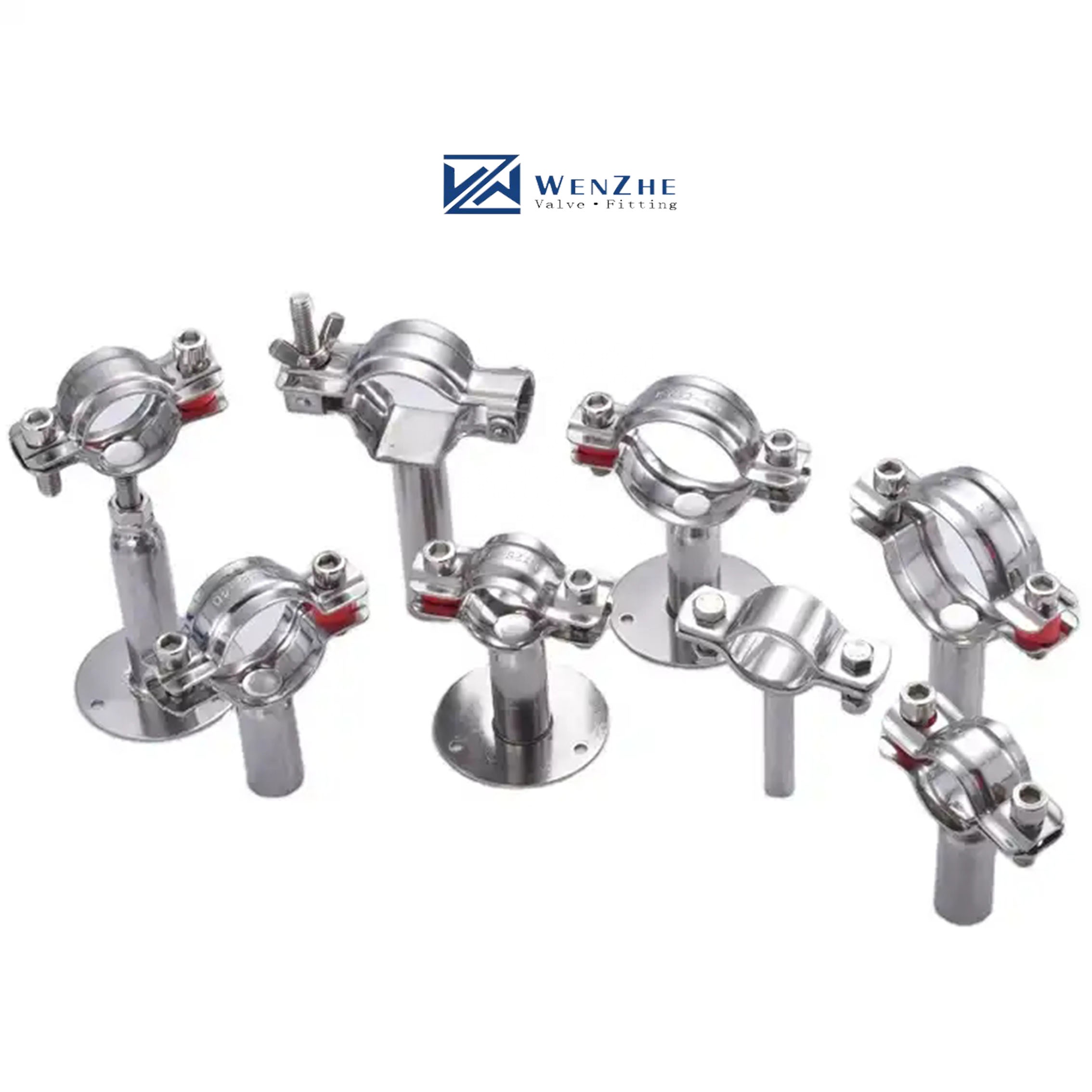 Full 304 Round Pipe Holder Hanger Clamp for Stainless Steel 201 304 316 Sanitary Tubes