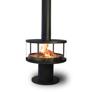 China Contemporary Indoor Heaters Wood Burning Stove Suspended Steel Fireplace wholesale