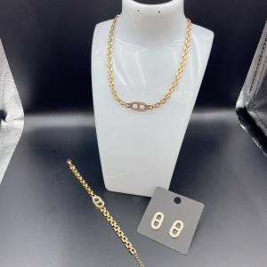 China High Polish Newest Gold Color Stainless Steel Earring ,Necklace , Bracelet Sets For Lady wholesale