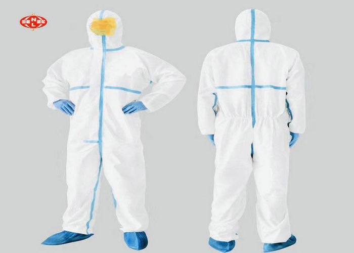 EN14126 TYPE 3 Disposable Medical Coverall Tapped