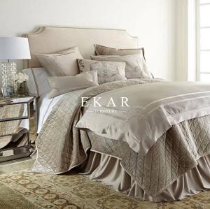 China Simple Fabric Headboard Beige Double Bed Designs wholesale