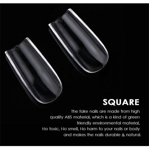 Acrylic Easy Tapered Long Clear XL XXL XXXL Straight No Non C Curve Square Nail Tips Stiletto Nail Tip Full Coverage