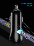 Mini 15.5W Car Portable Smartphone Charger Blue LED Dual USB For IPhone12