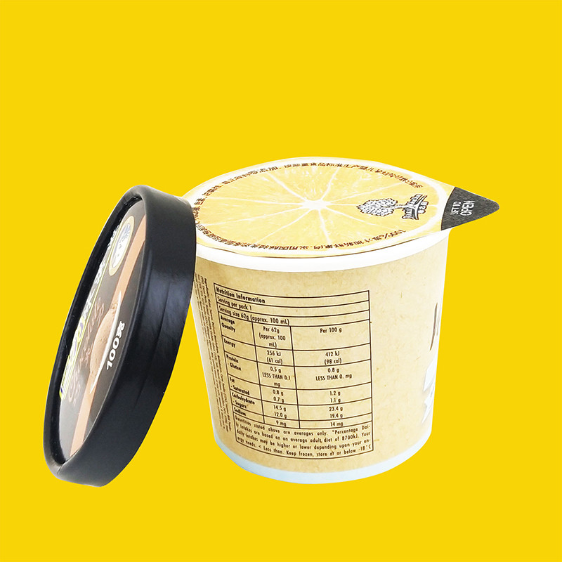 Disposable Greaseproof Paper Ice Cream Paper Cup CMYK Printing