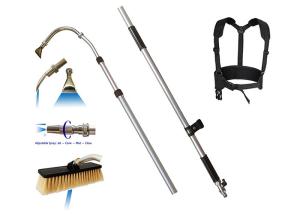 China Max 16 Bar Aluminum Telescopic Gutter Cleaner With Nylon Soft Brush wholesale