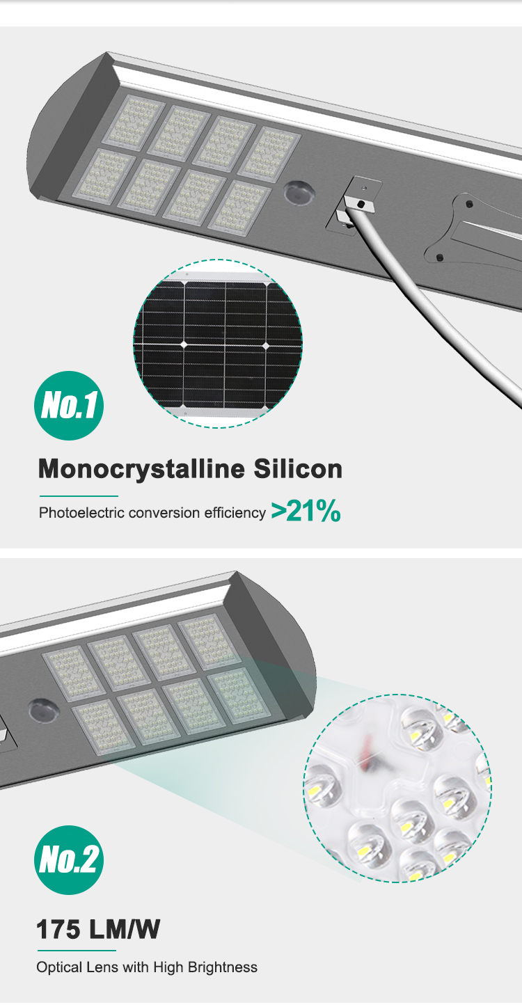 ROAD High Lumen 50W 60W 80W 100W Outdoor Integrated All In One Led Solar Street Light
