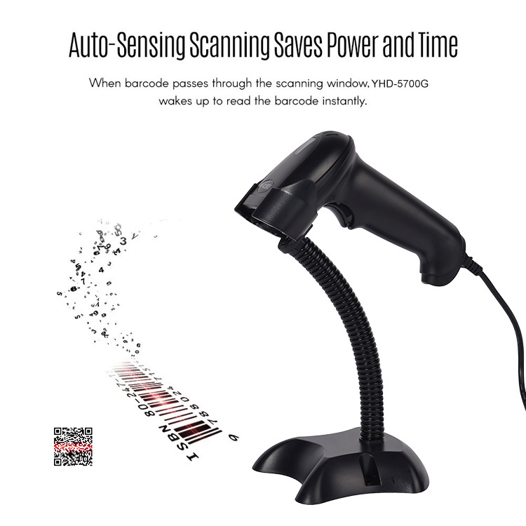 Handsfree USB QR And Barcode Reader Scanner 2D Wired With Stand