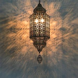 China Vintage Moroccan Hollow Carved Flower Shadow Chandelier Handmade Moroccan lamp(WH-DC-60) wholesale