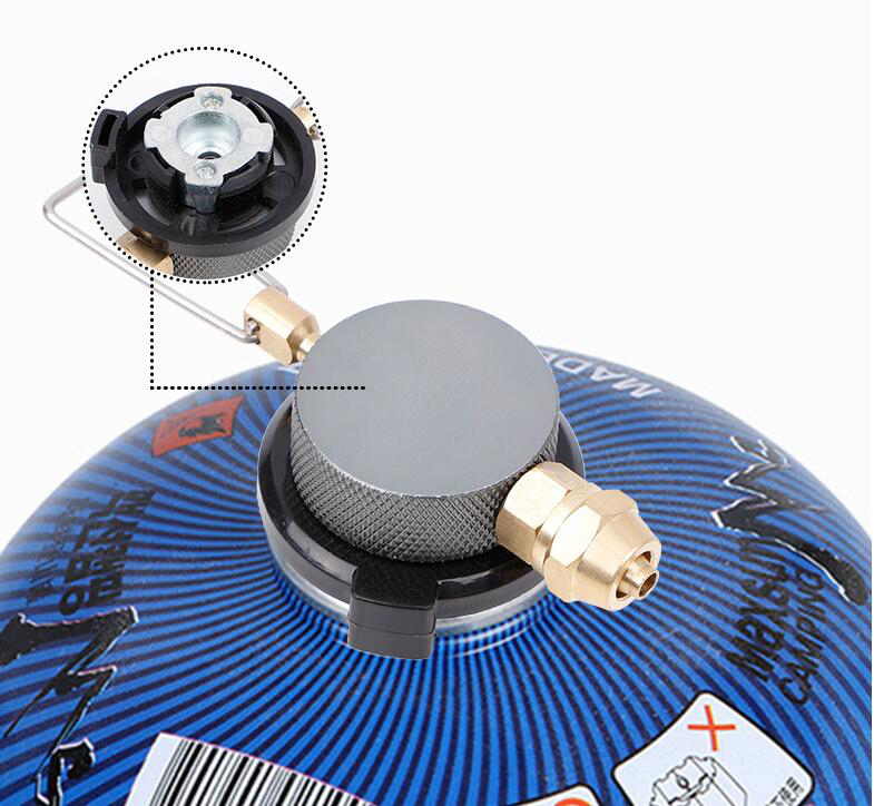 Black One-piece Gas Stove Cassette Regulating Valve Gas Tank Connector Switching Valve Stove Adapter