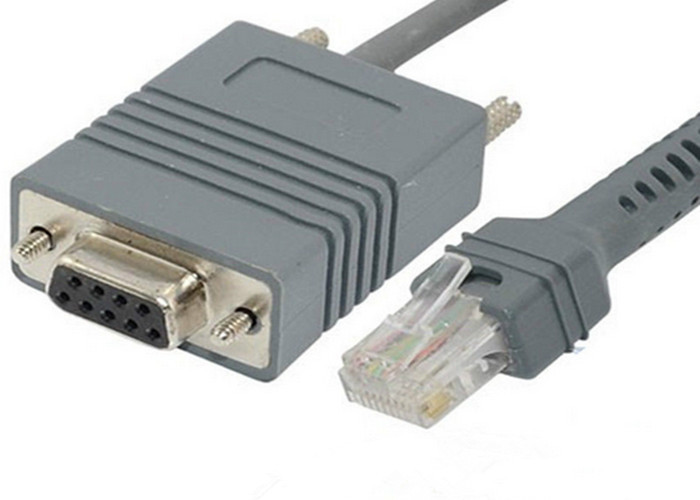 5M Coiled Symbol Barcode Scanner Cable RS232 DB9 PIN Female Connector One End