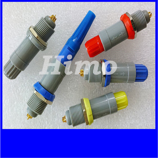 factory price blue color M14 solder 1P series 6pin lemo circular plastic connector PAGPKG straight plug and fixed socket