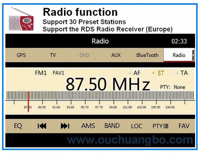 Ouchuangbo autoradio DVD stereo navi for Fiat Idea Lancia Musa 2004-2008 USB SD MP3 SWC