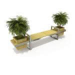EN840 Certificate 140cm Stainless Steel Wooden Planter Bench Seat