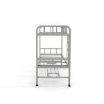 Dormitory 46kg Gray Color Adult Size Steel Bunk Beds With Shoe Rack
