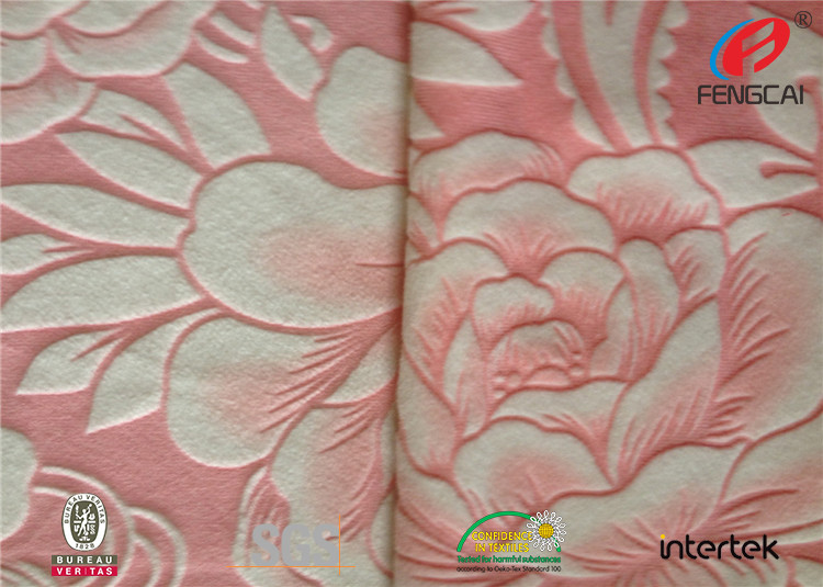 Anti Static 100% Polyester Sofa Velvet Upholstery Fabric Embossed Water Proof