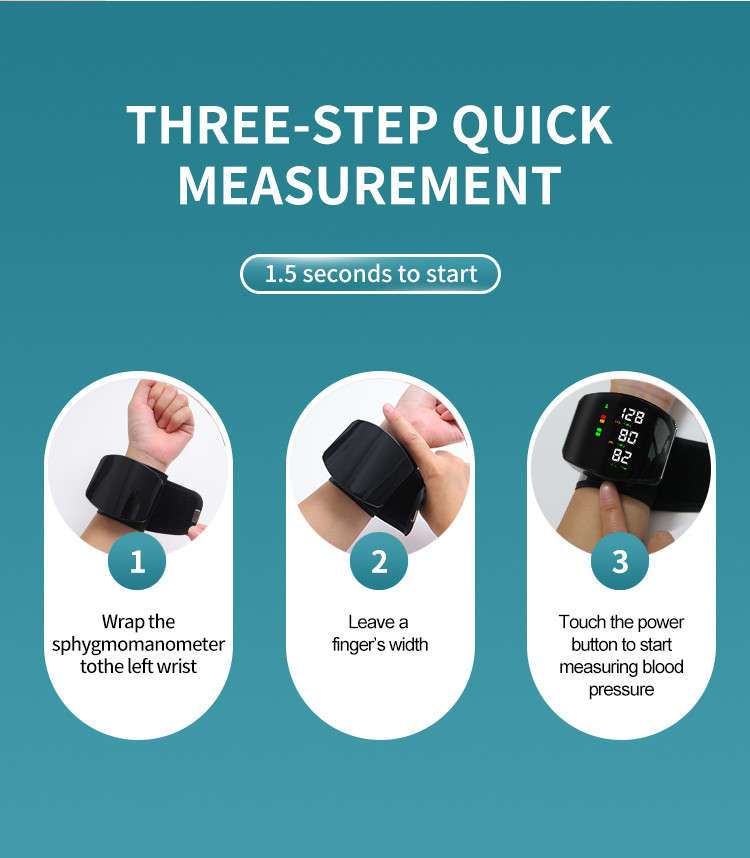 Portable Blood Pressure Meter:Medical Grade Digital Blood Pressure Meter Voice Prompt LCD Display Wrist BP Meter