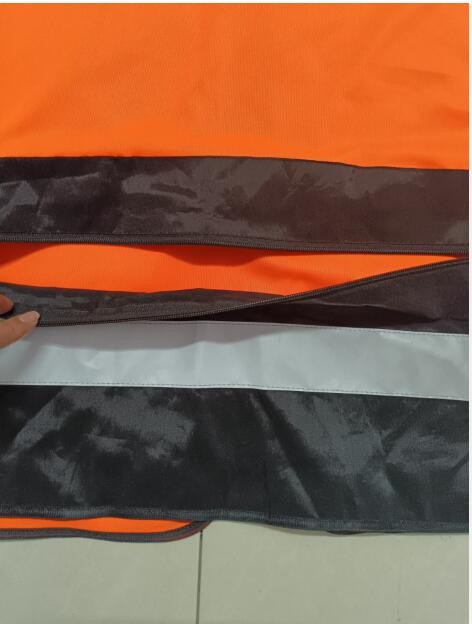 Polyester Orange Reflective Vest 120g Men'S Safety Vest With Pockets