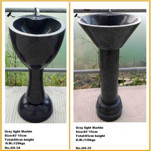 China Natural Stone Round Bowl Pedestal Sink for Bathroom wholesale