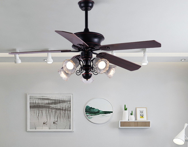 Classic 52In American Ceiling Fan Plywood Blades With Remote Control