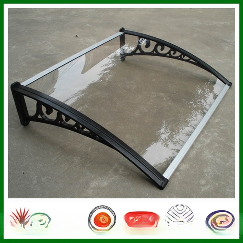 Window Canopy Polycarbonate Shade Awning Supported by Dependable Width Balcony Bracket
