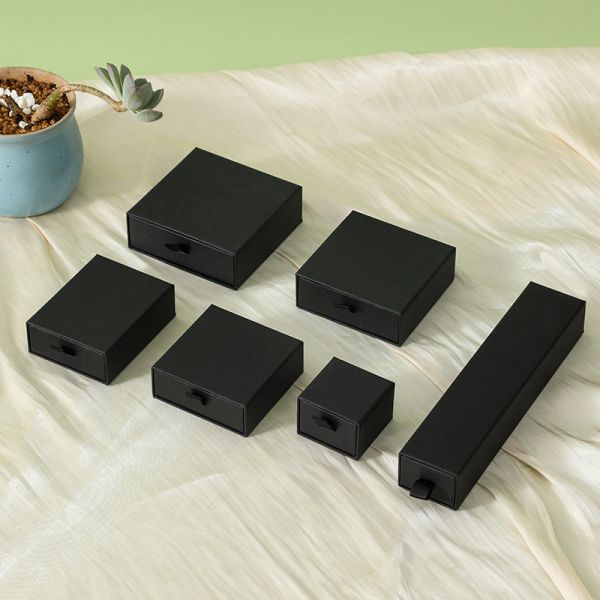 Custom Logo Size Luxury Sliding Box with Ribbon Cord Gift Jewelry Box Set Drawer Box