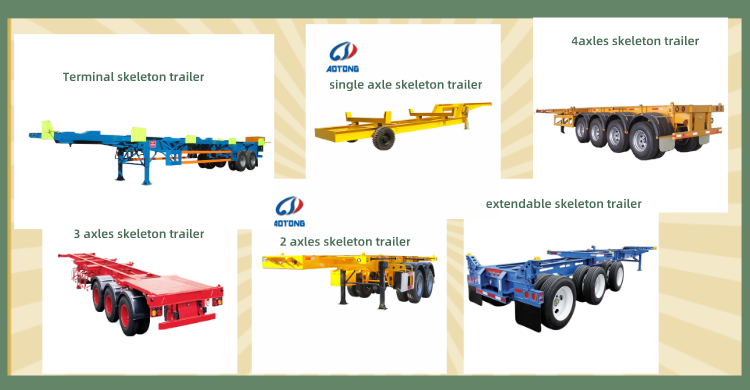 Shandong Juyuan 20ft 40ft Skeleton Chassis Container Semi Trailer Sturdy Steel Design