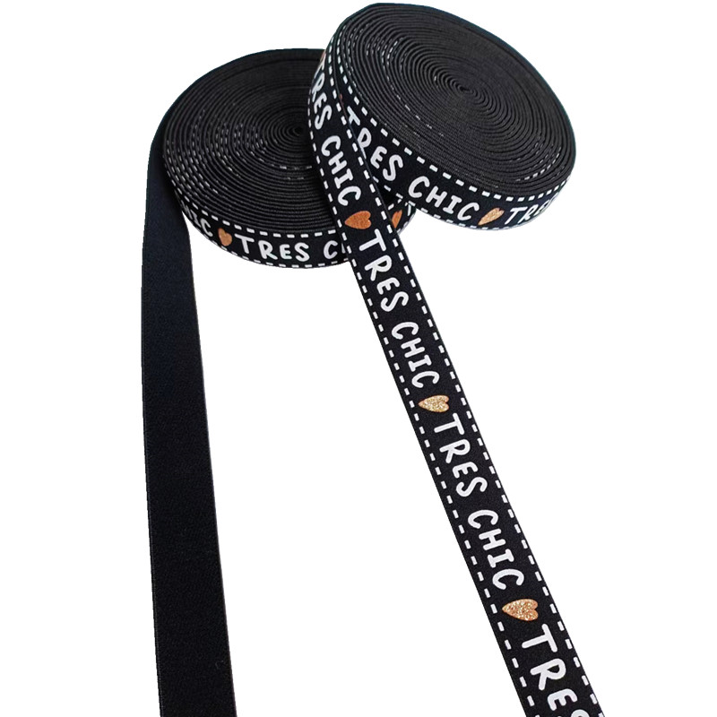 2cm Fat Jacquard Webbing Tape Black Nylon Webbing For Bags Luggage