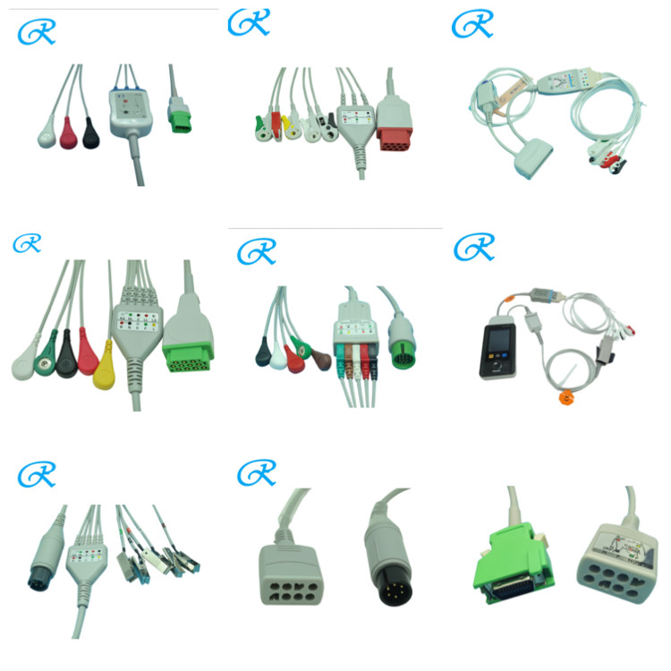 Compatible Schiller Ecg Cable , Stable Performance Black Ge ECG Lead Wires