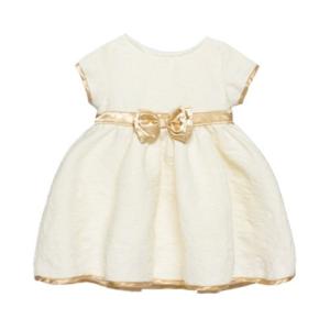 China Fashion short sleeve golden frock designs party dress for 1 year old baby girl wholesale