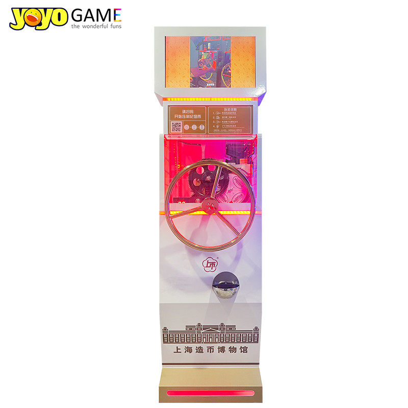 Souvenir Coin Press Machine Coin Operated Souvnier Coin DIY Game Machine For Tourist Attractionswith AD Screen