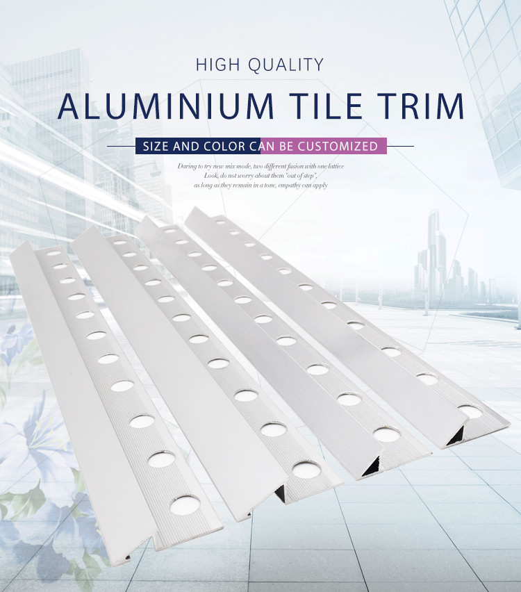 Polished Tile Aluminum Edge Trim , Triangle Tile Trim 10mm Height