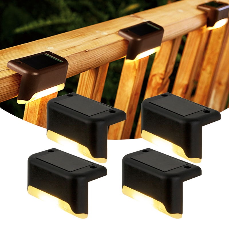 LED Solar Deck Lights IP44 Water Resistant for Stairs, Step, Fence, Yard, Patio