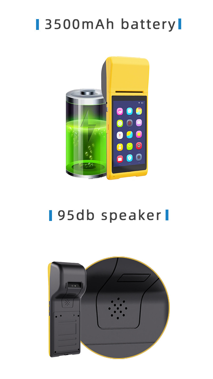 58mm Thermal Receipt Printer and Wireless Scanner Built-in in Model Q8 Android 8.1 POS