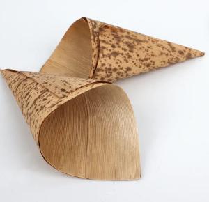 China Eco Friendly Bamboo Leaf Disposable Serving Cone For Party Canape Snacks wholesale