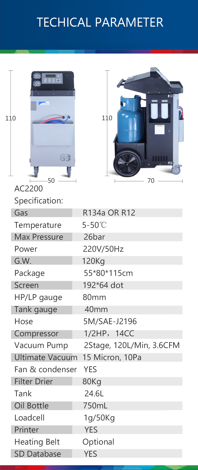 R134a Automotive AC Evacuation Machine Car AC Service Station