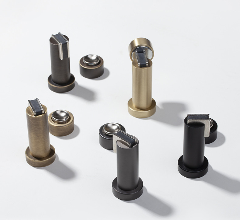 Pure Brass Non Perforated Anti Collision Door Stop , Bathroom Door Stopper Gate Resistor