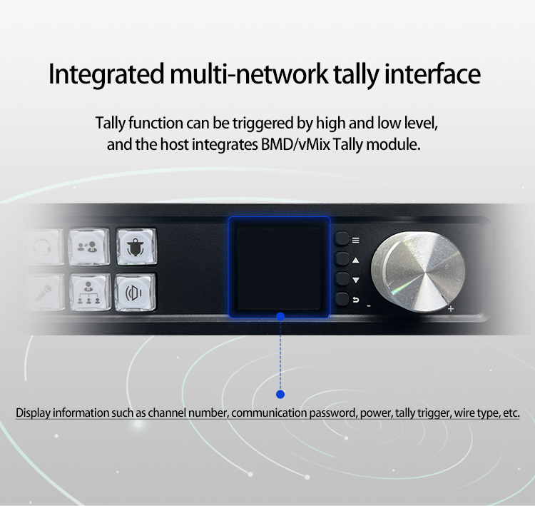 8-Channel Intercom Radio Communication Wireless Call System with Tally Light and Long Range