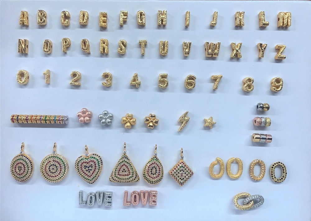 OEM gold Nylon Friendship Letter Bead Bracelet With adjustable braid clasp