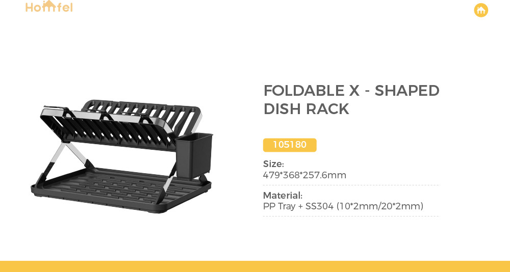 Foldable Stainless Steel Dish Rack For Rectangle Plates