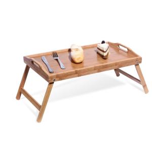 China waterproof wooden bamboo food tea serving tray with folding legs wholesale