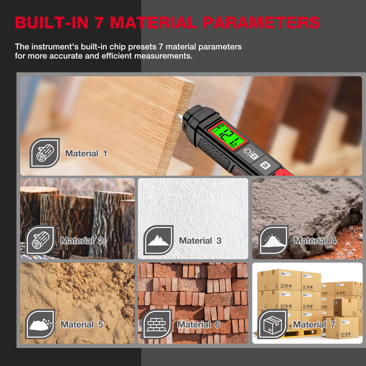 HT67 Digital Wood Moisture Meter Professional Wood Humidity Tester 0~58% Portable Pen-Type Timber Hygrometer Meter