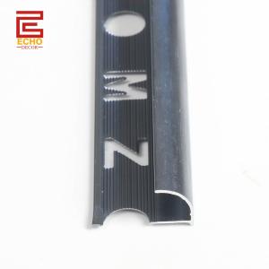 China Aluminum Dark Grey Tile Trim 10mm End Caps Tile Edging Strip For Wall Decor wholesale