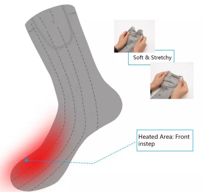 Mens Sport Battery Operated Electric Socks 40-50 Degree